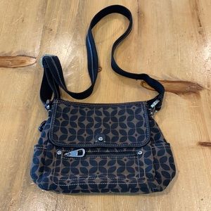 Women's Brown Patterned Crossbody Bag - Classic Everyday Style